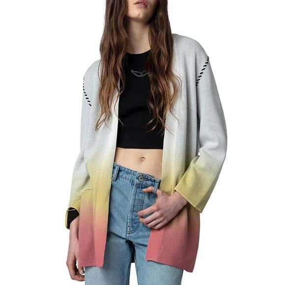 Zadig & Voltaire Sweaters - Zadig & Voltaire Austin Cosmo Open Front Ombre Cardigan Sweater M